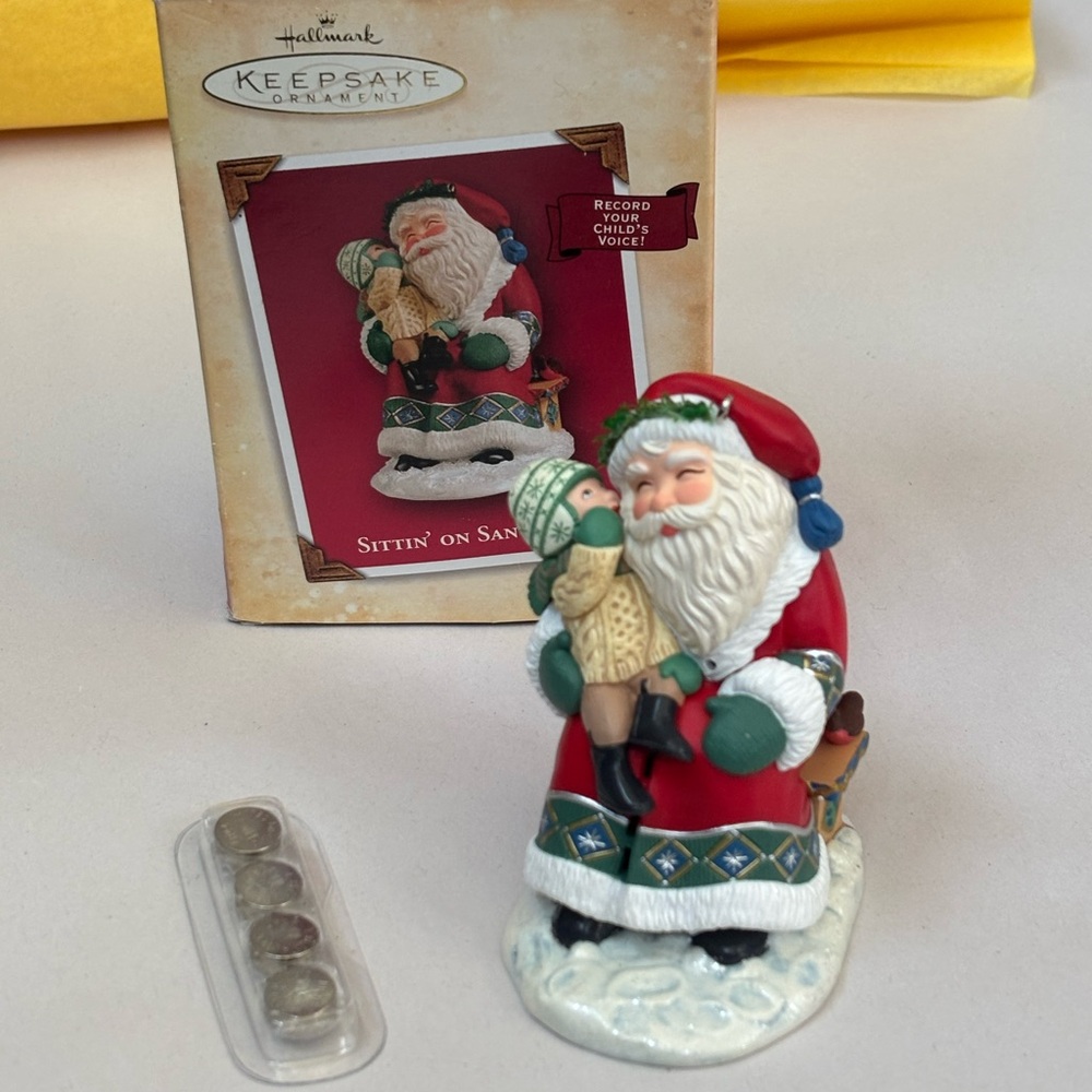 Vintage Hallmark Keepsake Sittin’ on Santa’s Lap Ornament